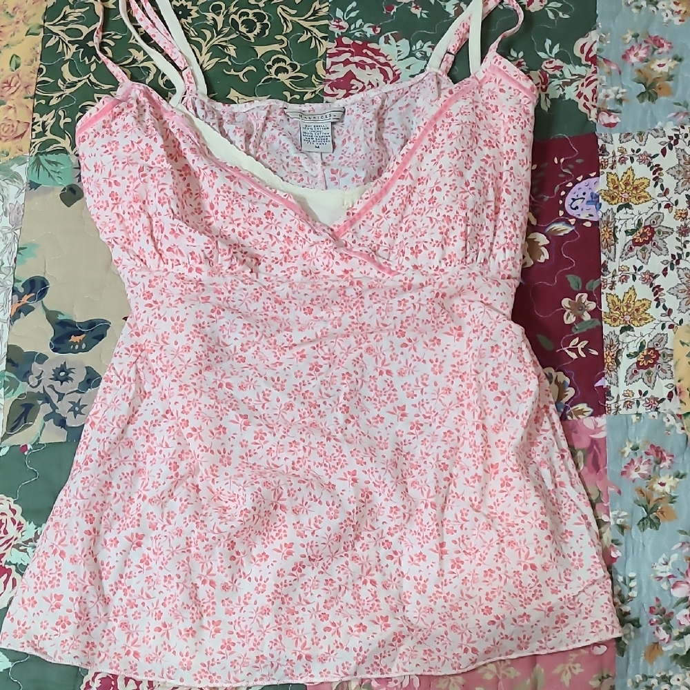 Maurices Coral Crocheted Top- 3 Pc Set Cami, Tank And Crocheted Top